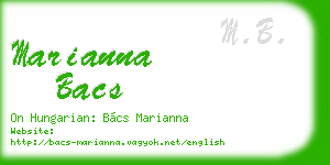 marianna bacs business card